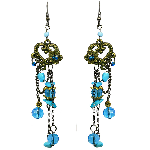 Ohrringe, Ohrhänger, Vintage Look, Ohrschmuck, Modeschmuck, 2712 - zum Schließen ins Bild klicken